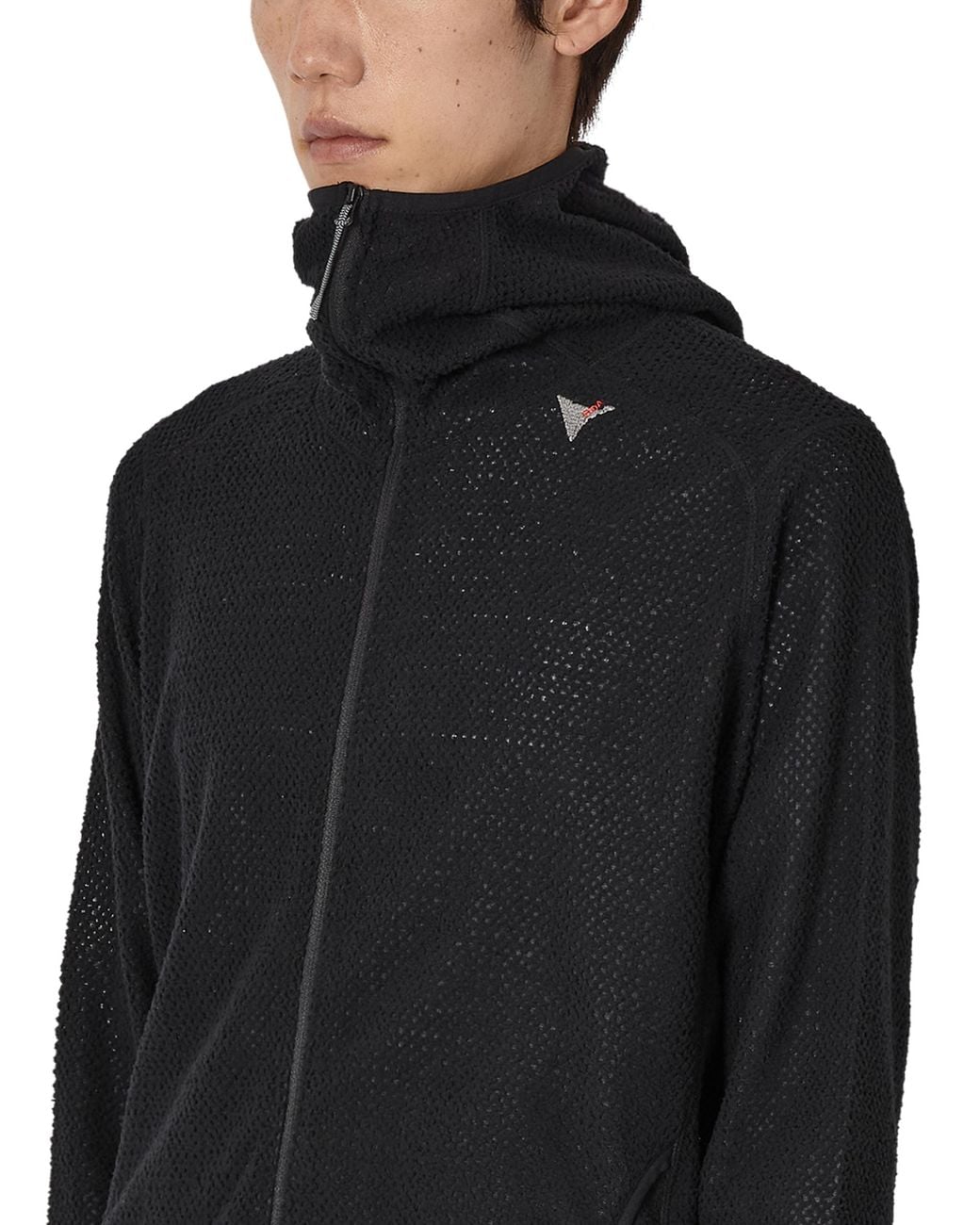 Roa Black Awi Thermal Zip Up Hoodie Tops for men