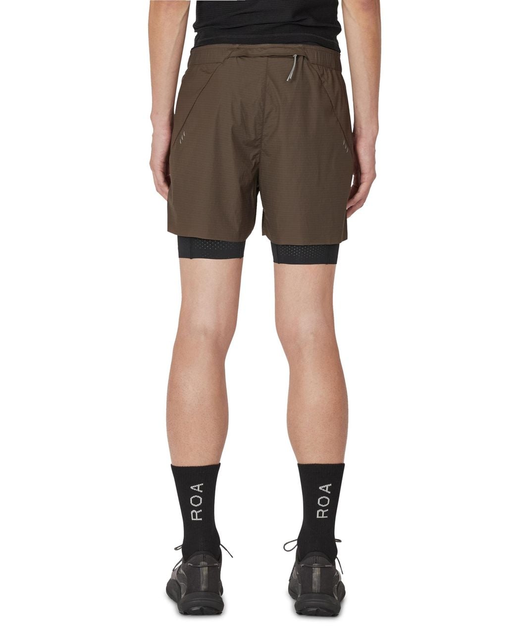 Roa Brown Helder 5 Inch 2-In-1 Running Shorts Bottoms for men