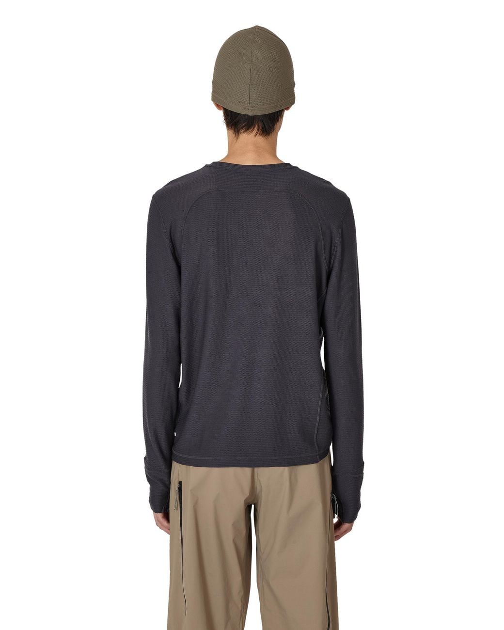 Roa Black Ashi Wool Tencel Baselayer Long Sleeve Tops for men