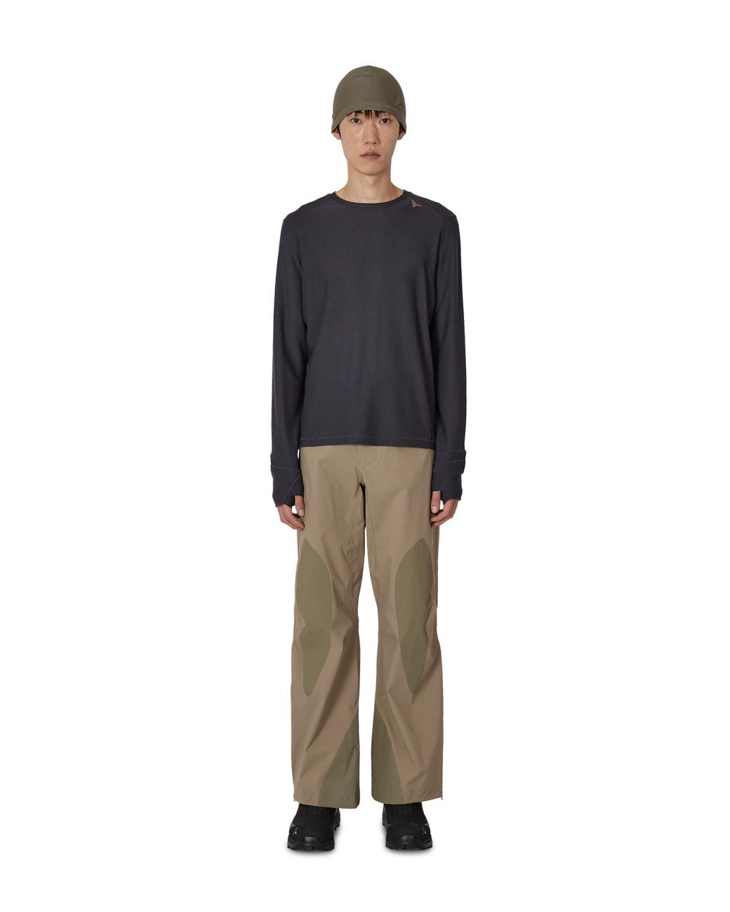 Roa Black Ashi Wool Tencel Baselayer Long Sleeve Tops for men