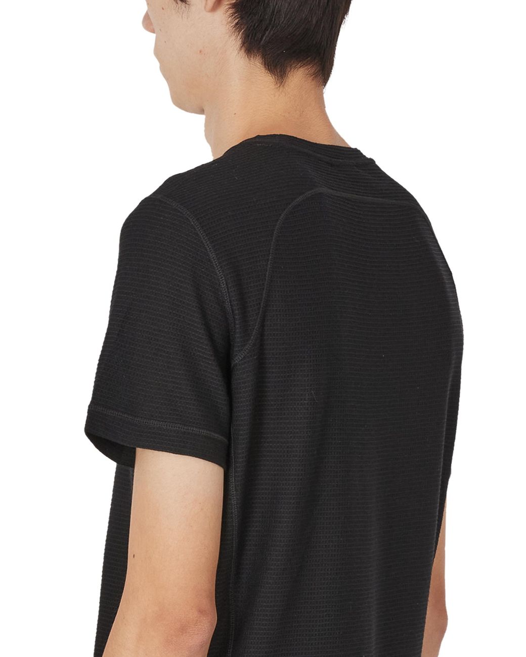 Roa Black Ashi Wool Tencel Baselayer Short Sleeve Tops for men