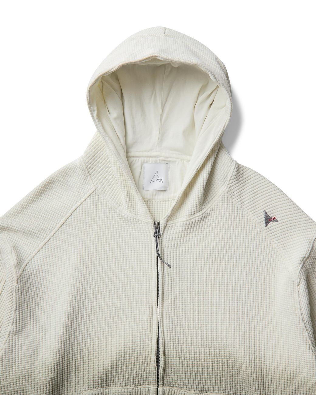 Roa Natural Bee Sun Faded Organic Waffle Zip Up Hoodie Tops