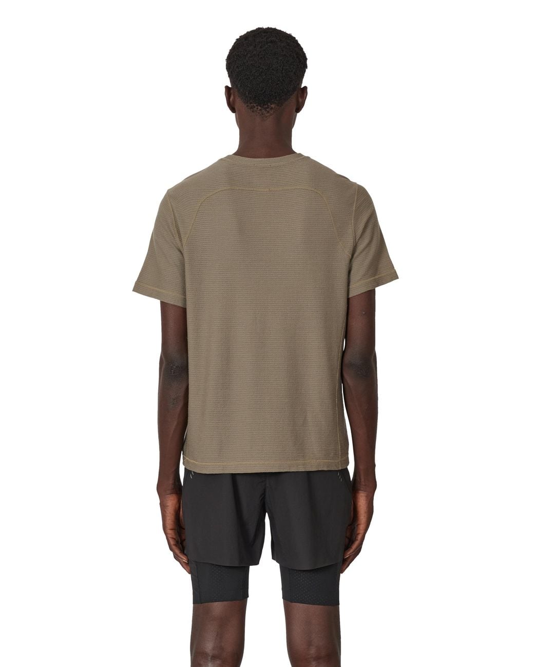 Roa Brown Ashi Wool Tencel Baselayer Short Sleeve Tops for men