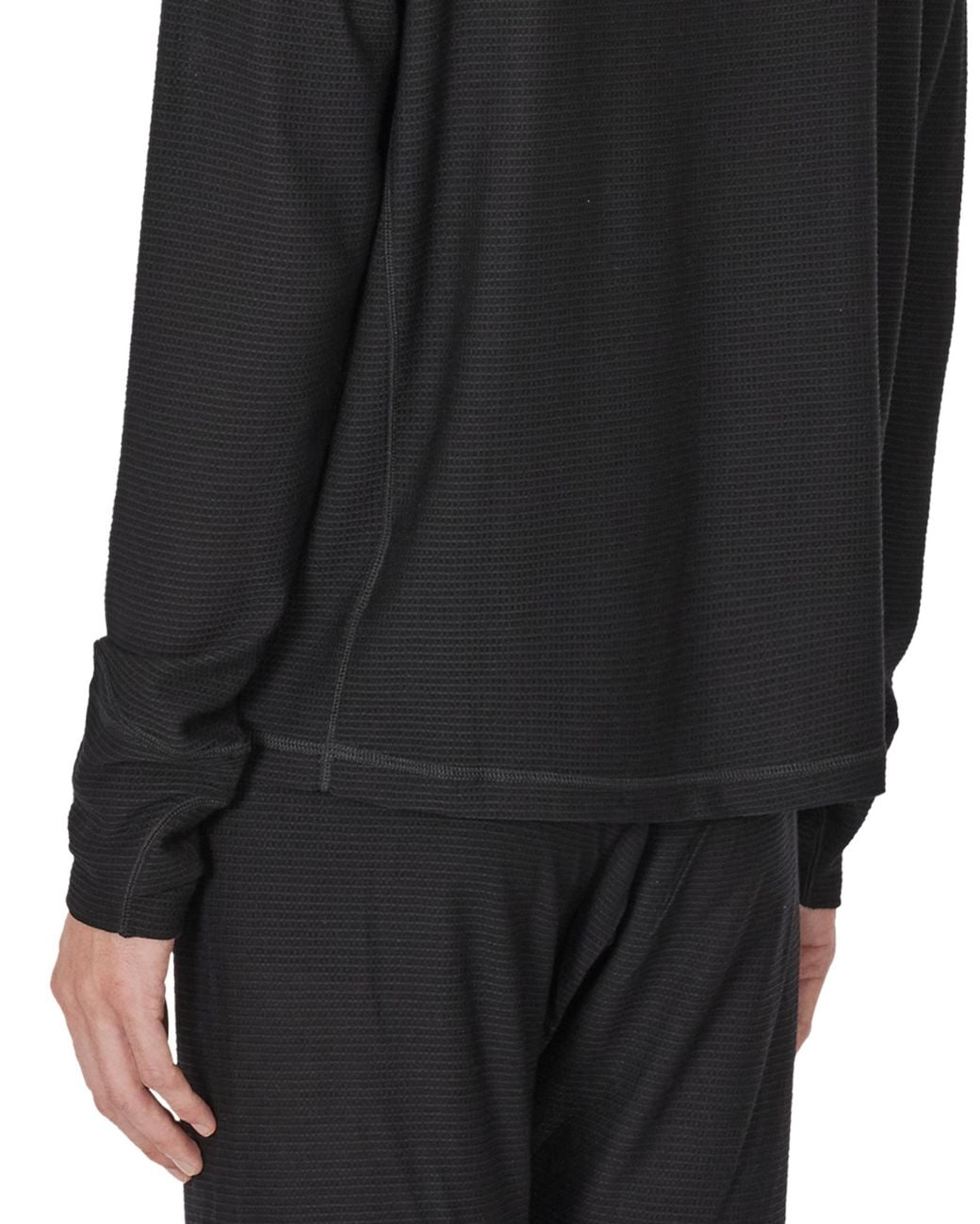 Roa Black Ashi Wool Tencel Baselayer Long Sleeve Tops for men