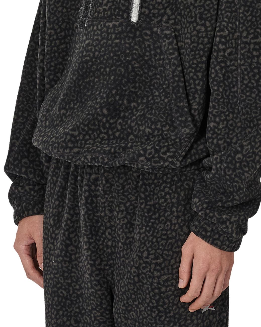 Roa Black Drowi Polar Fleece Hoodie Tops