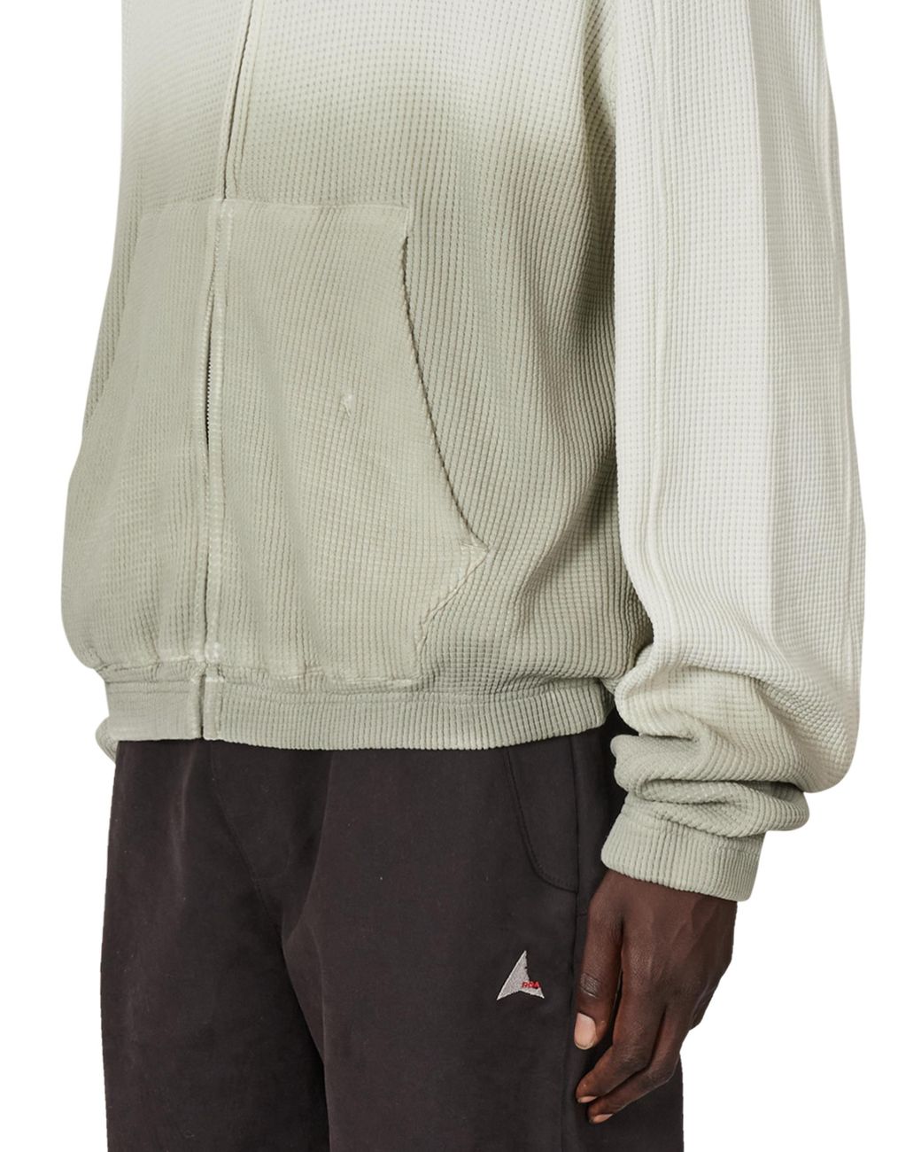 Roa Natural Bee Sun Faded Organic Waffle Zip Up Hoodie Tops