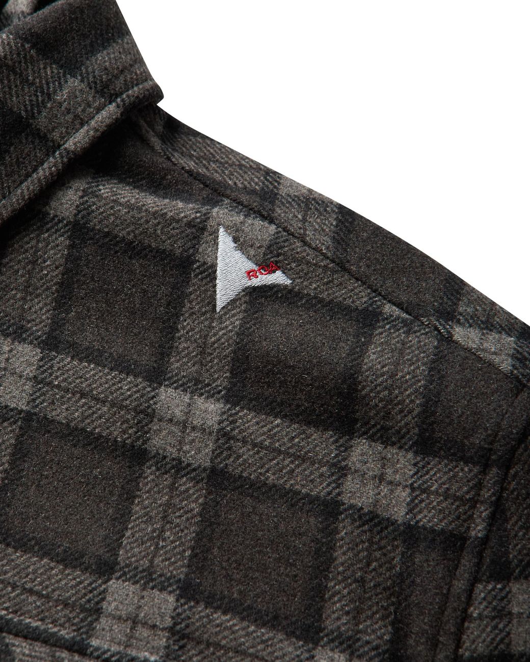 Roa Black Logger Wool Check Long Sleeve Shirt Tops for men