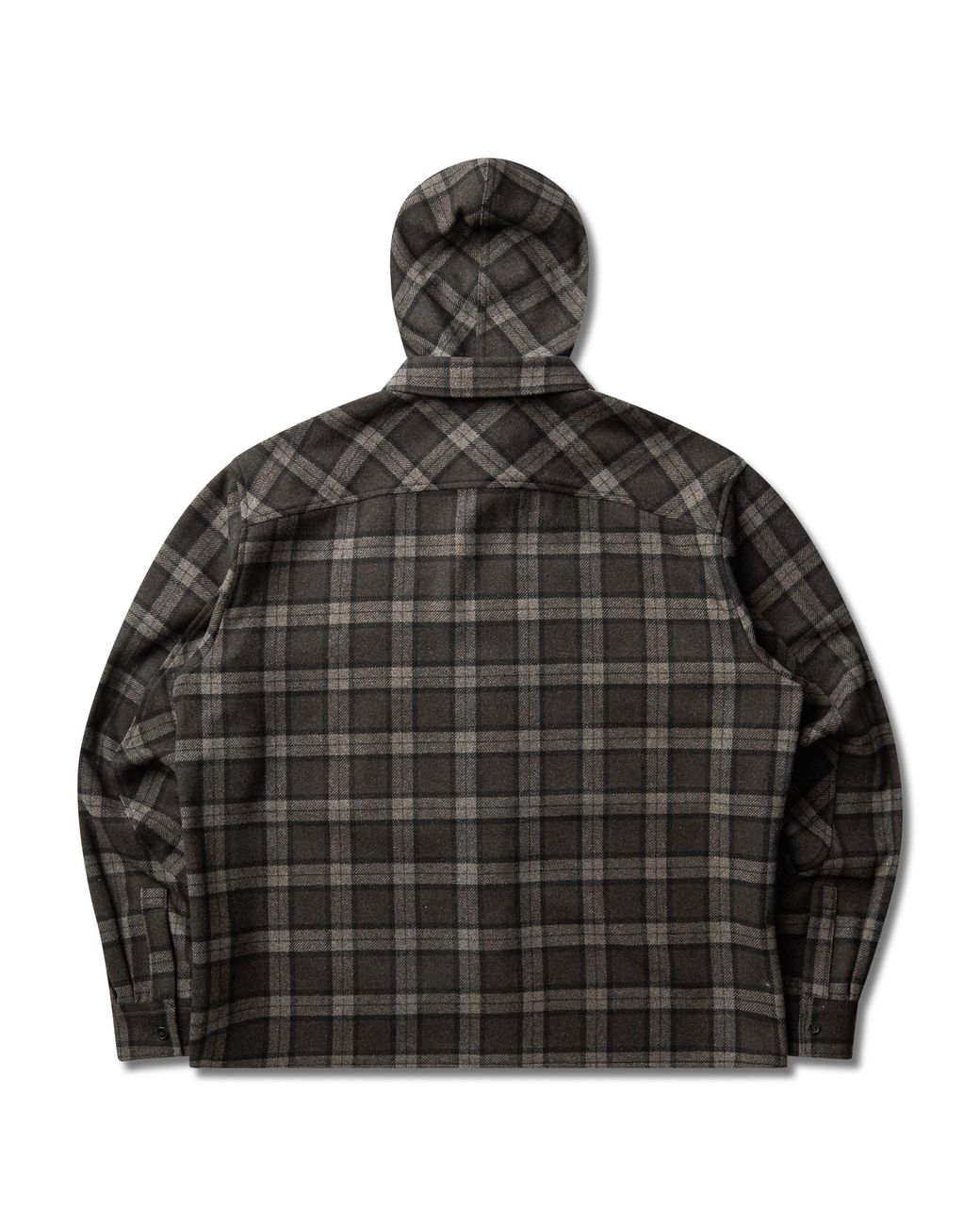 Roa Black Logger Wool Check Long Sleeve Shirt Tops for men