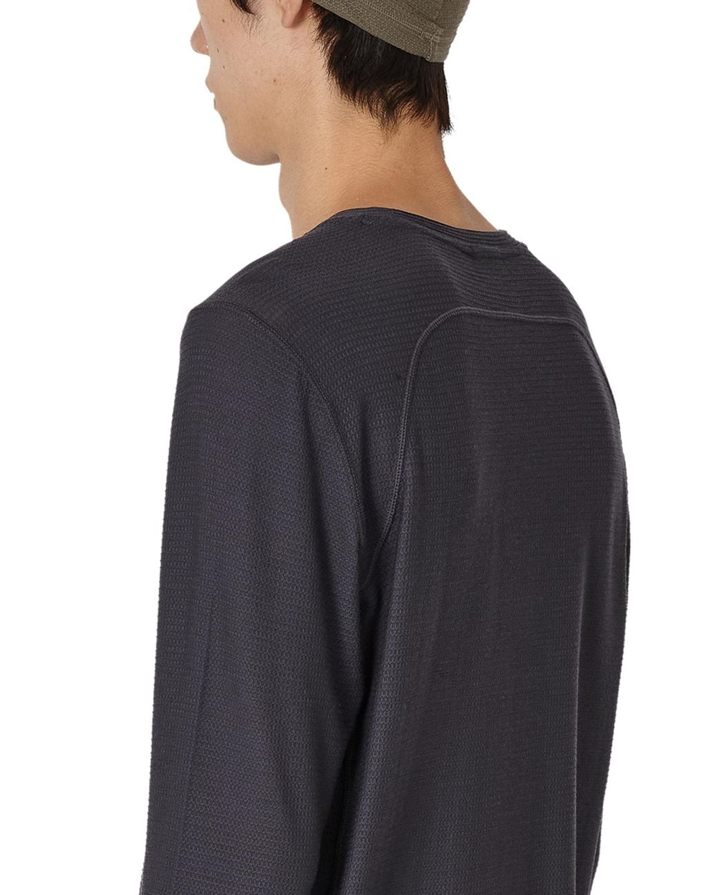 Roa Black Ashi Wool Tencel Baselayer Long Sleeve Tops for men