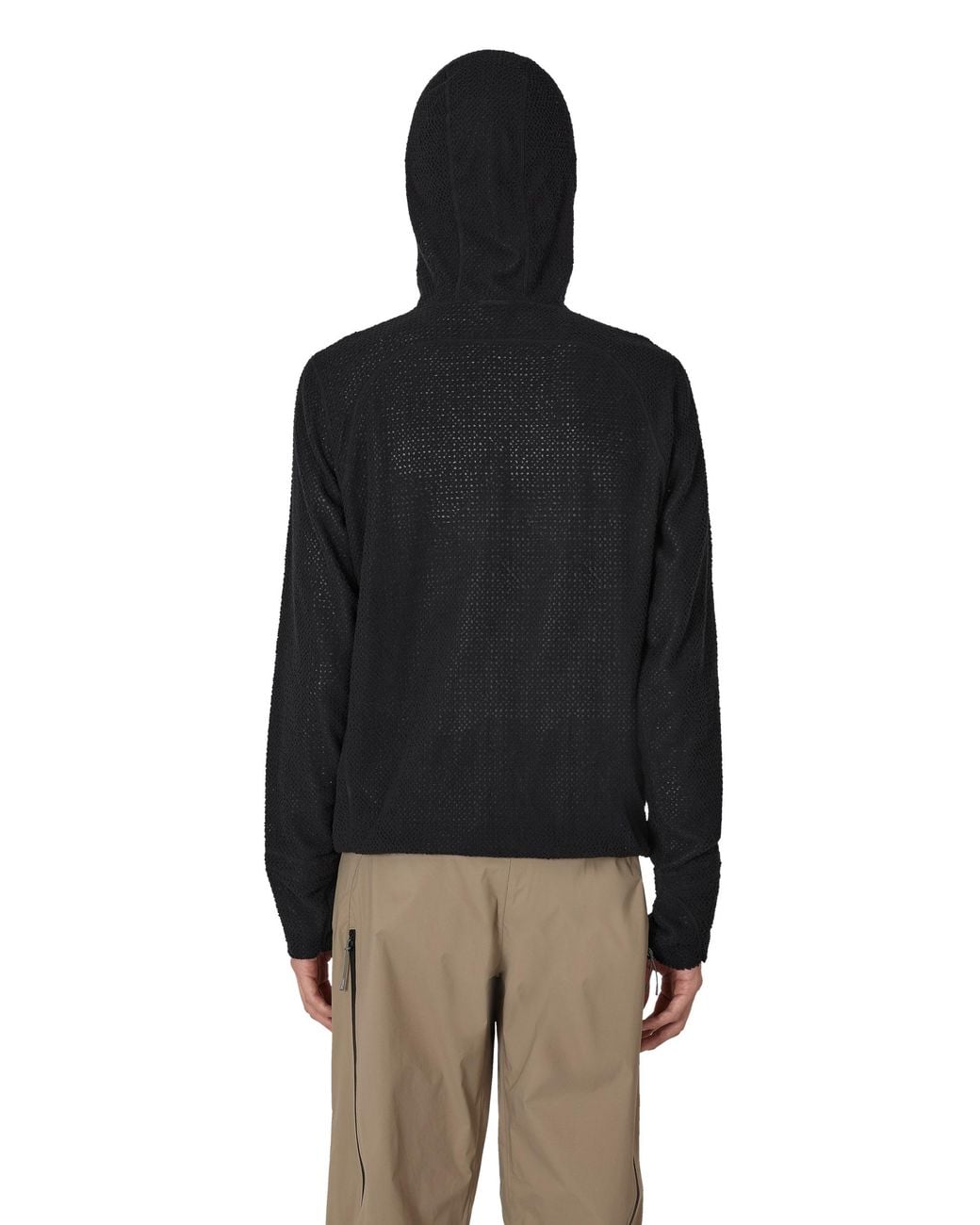 Roa Black Awi Thermal Zip Up Hoodie Tops for men