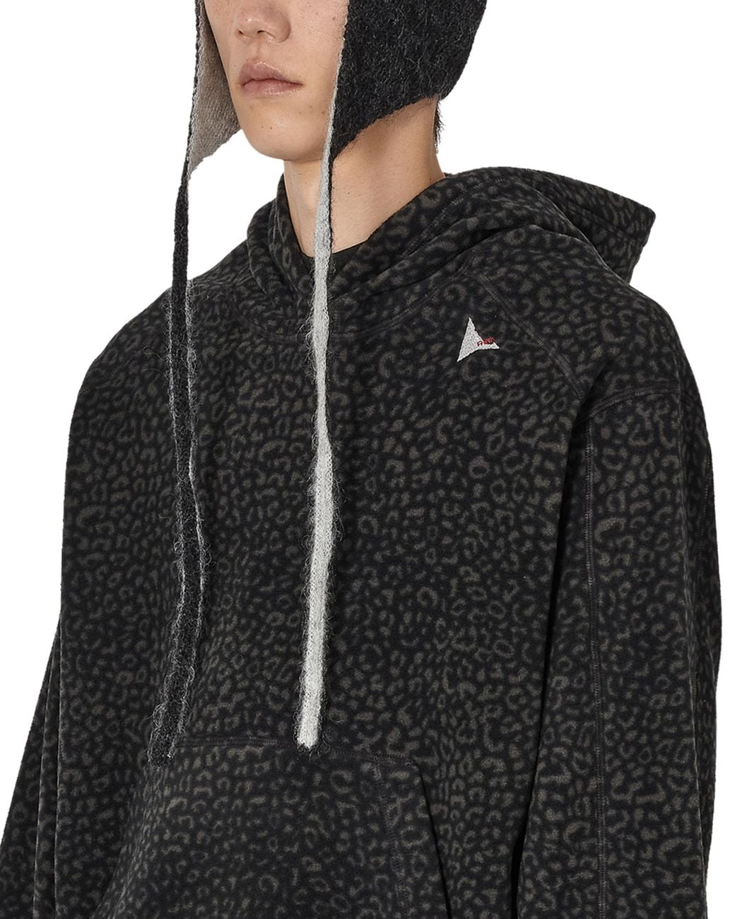 Roa Black Drowi Polar Fleece Hoodie Tops