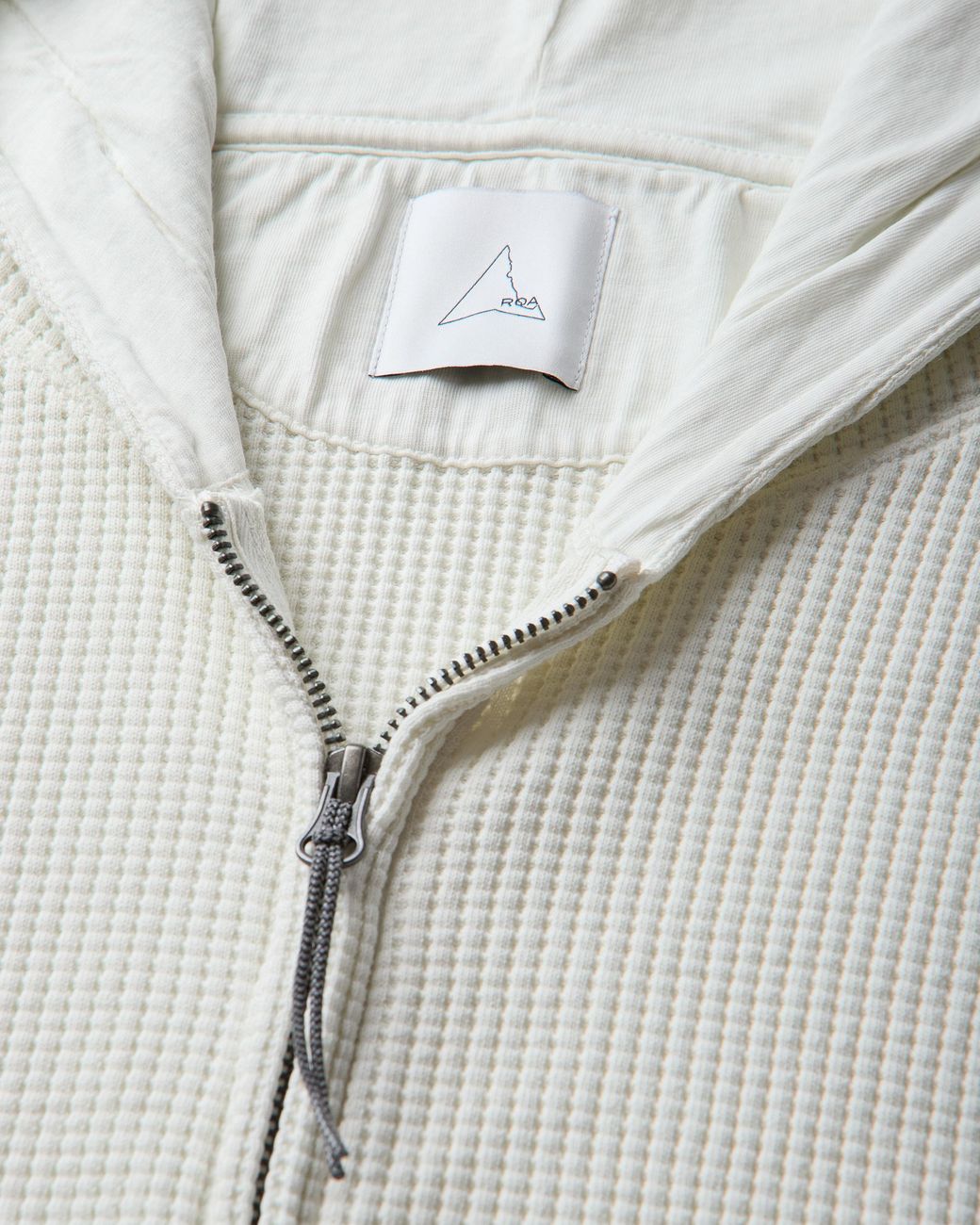 Roa Natural Bee Sun Faded Organic Waffle Zip Up Hoodie Tops