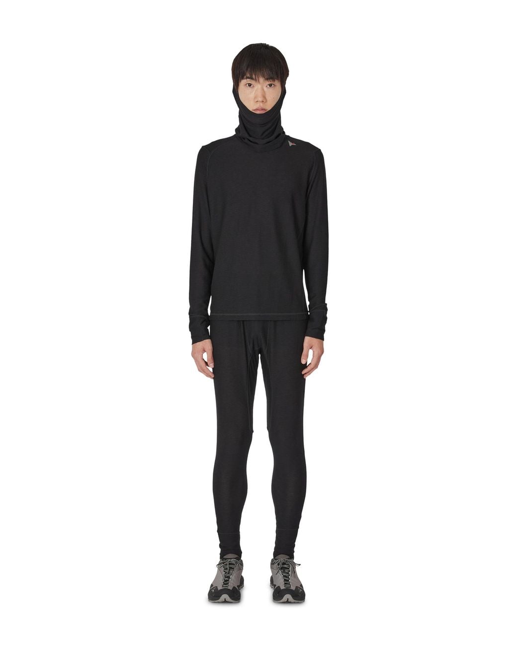 Roa Black Ashi Wool Tencel Baselayer Long Sleeve Tops for men