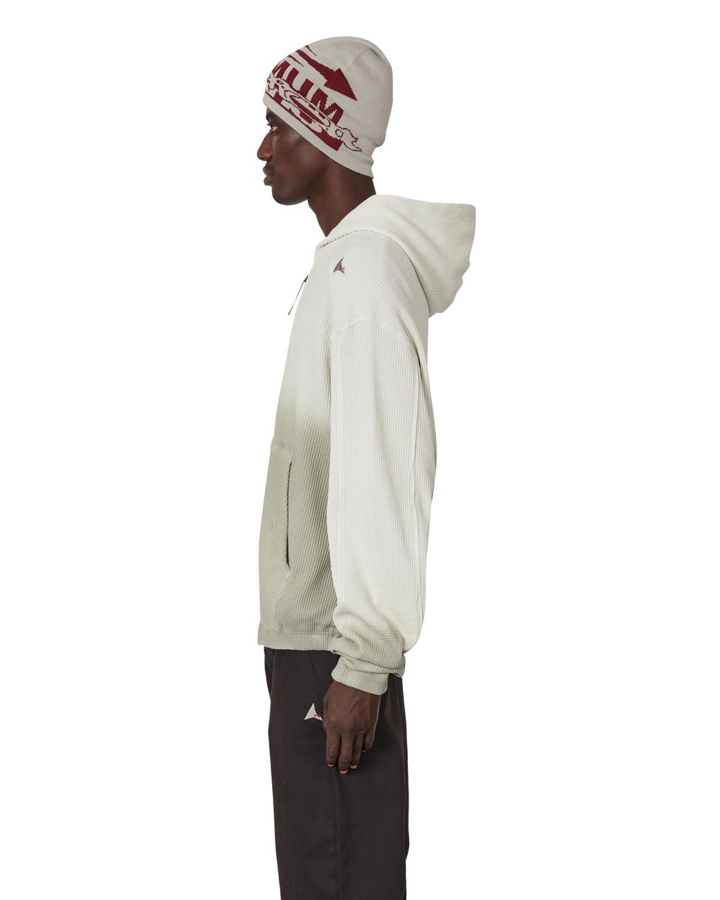 Roa Natural Bee Sun Faded Organic Waffle Zip Up Hoodie Tops