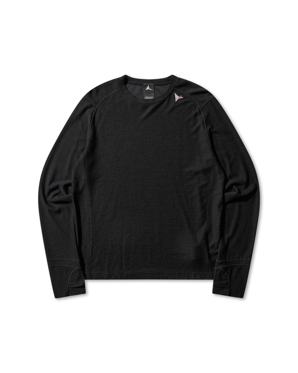 Roa Black Ashi Wool Tencel Baselayer Long Sleeve Tops for men