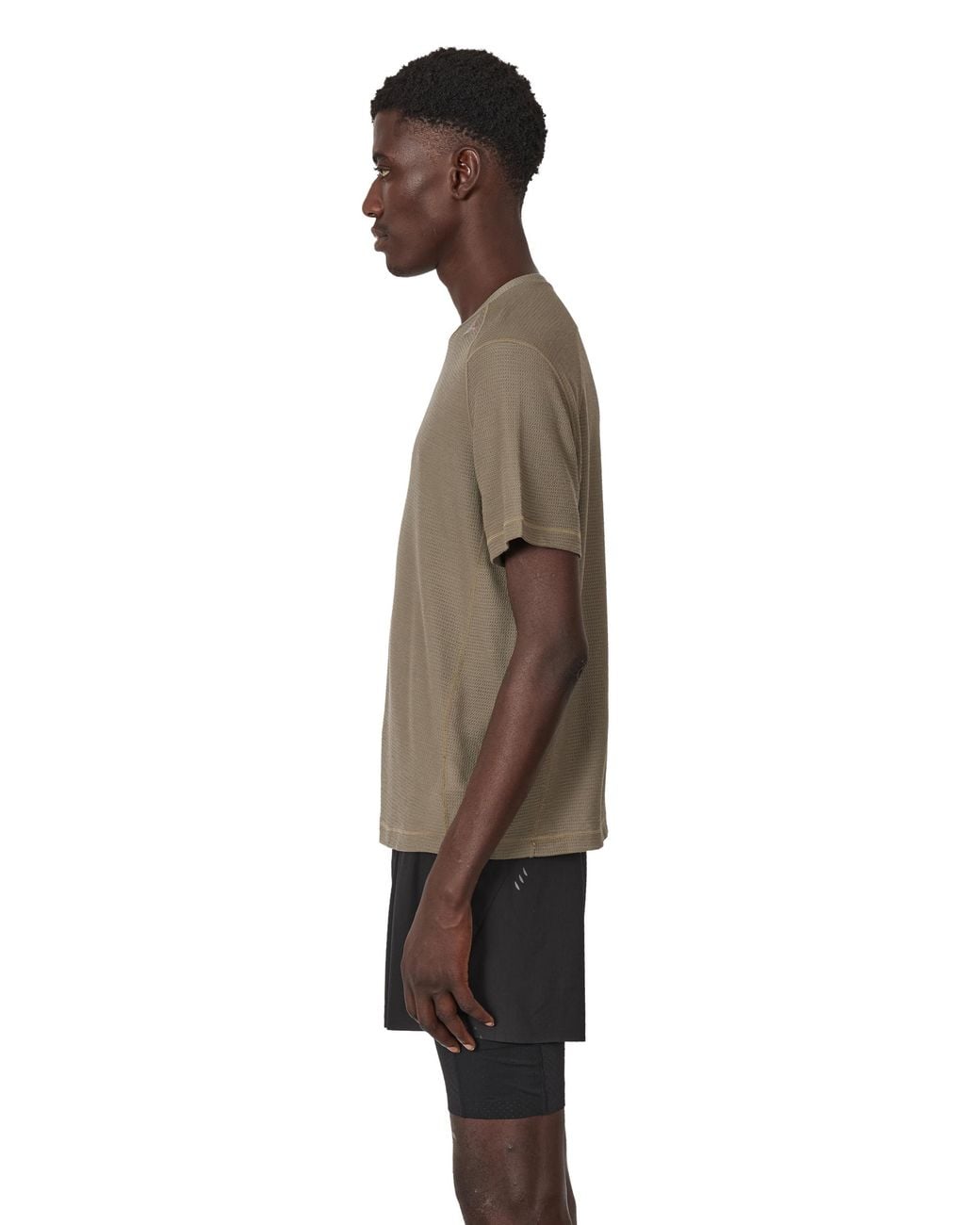 Roa Brown Ashi Wool Tencel Baselayer Short Sleeve Tops for men