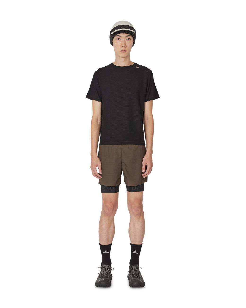 Roa Black Ashi Wool Tencel Baselayer Short Sleeve Tops for men