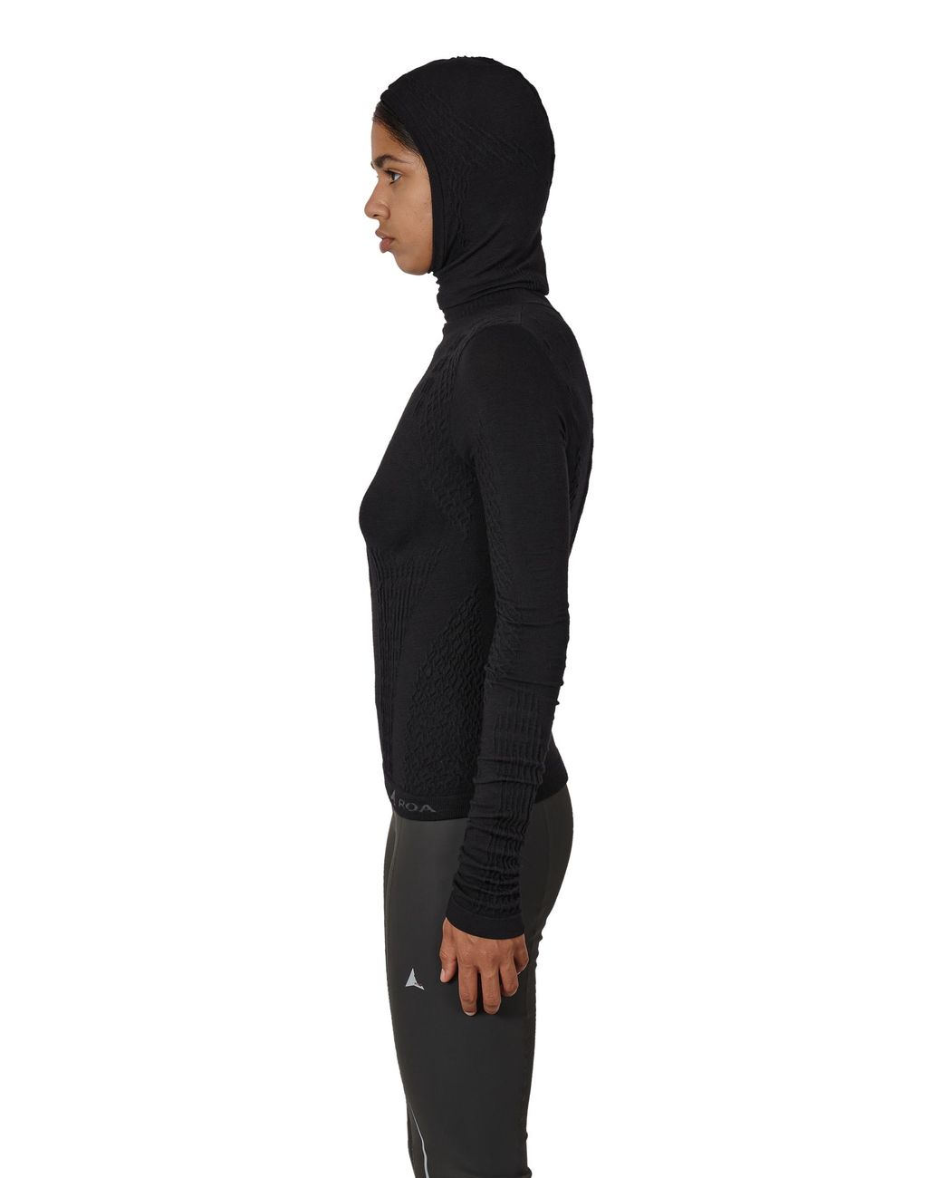 Roa Black Aune Merino 3D Seamless Top Tops