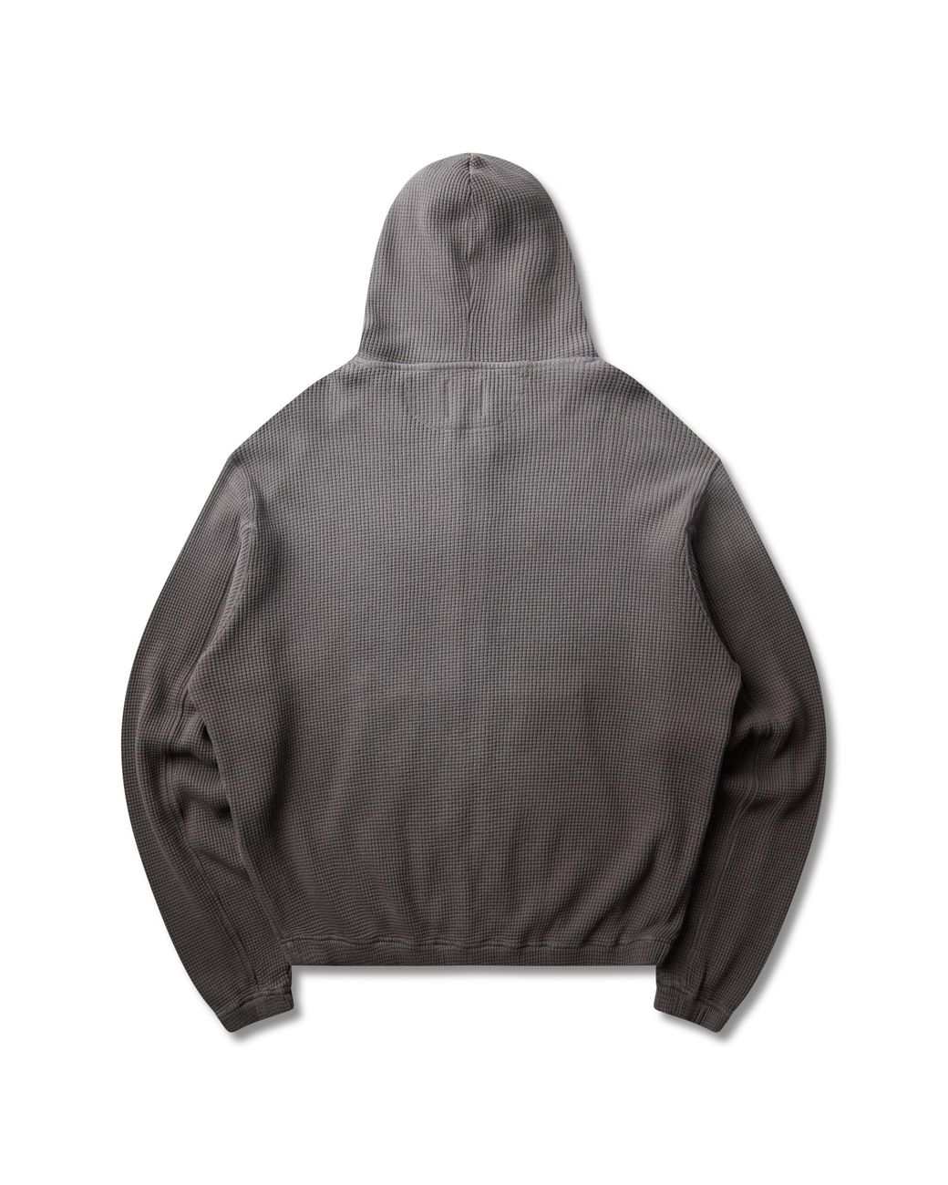 Roa Gray Bee Sun Faded Organic Waffle Zip Up Hoodie Tops for men