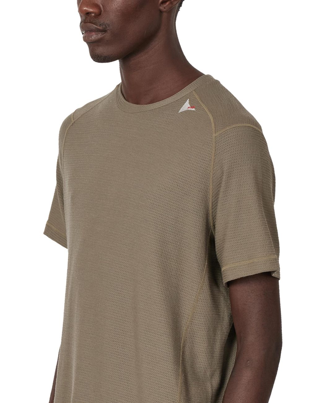 Roa Brown Ashi Wool Tencel Baselayer Short Sleeve Tops for men