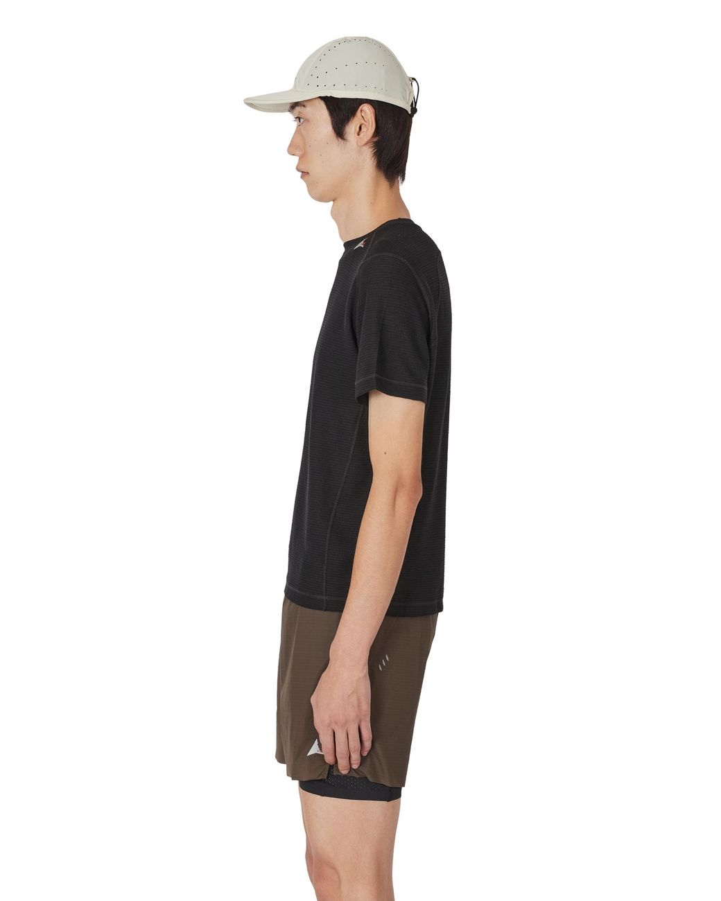 Roa Black Ashi Wool Tencel Baselayer Short Sleeve Tops for men
