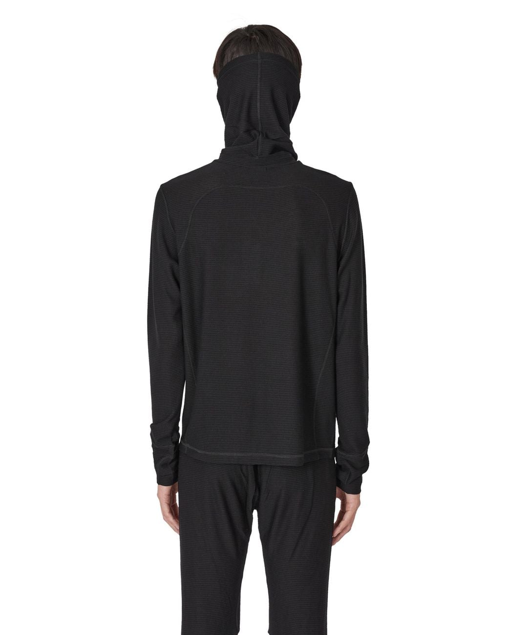 Roa Black Ashi Wool Tencel Baselayer Long Sleeve Tops for men