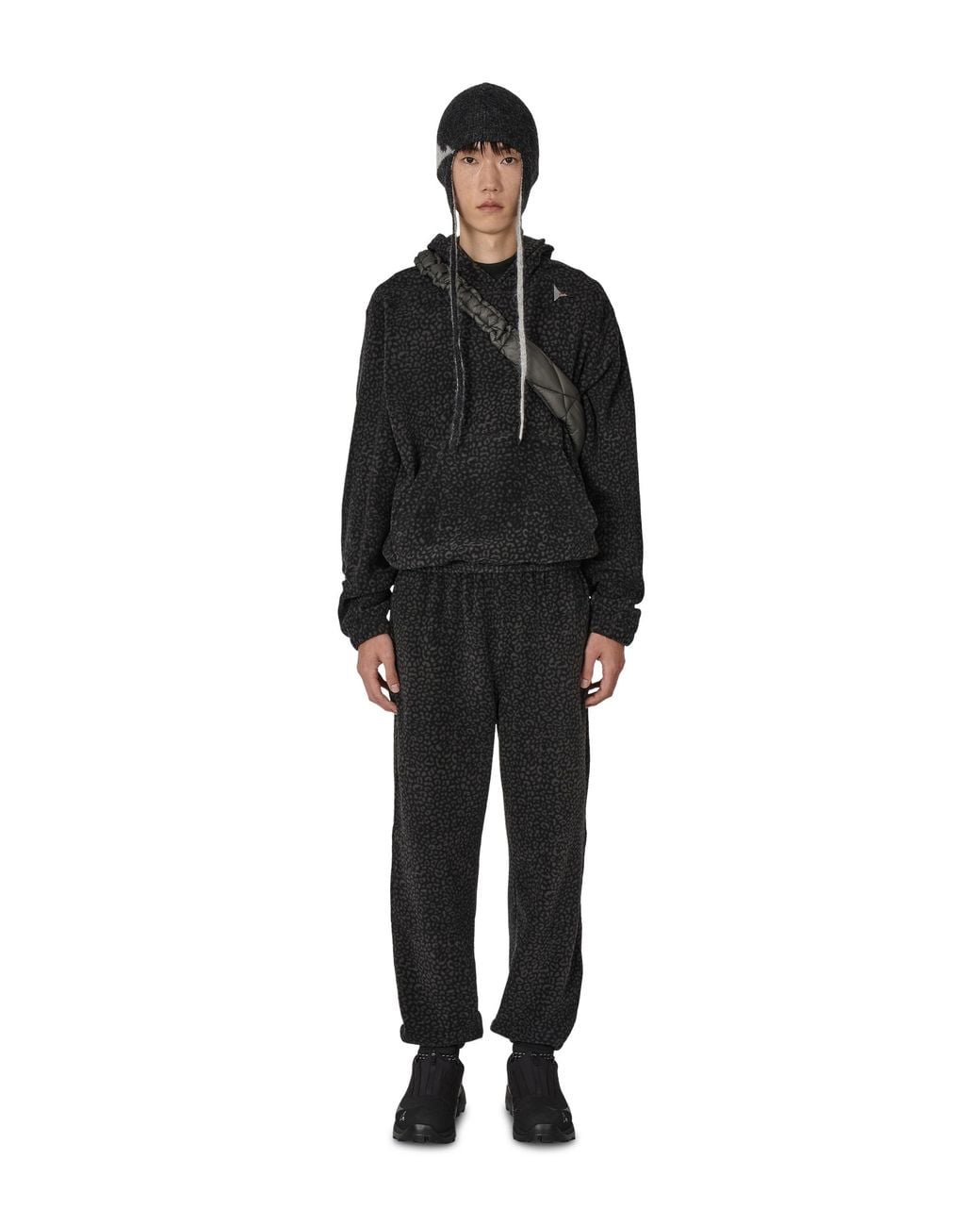 Roa Black Drowi Polar Fleece Hoodie Tops