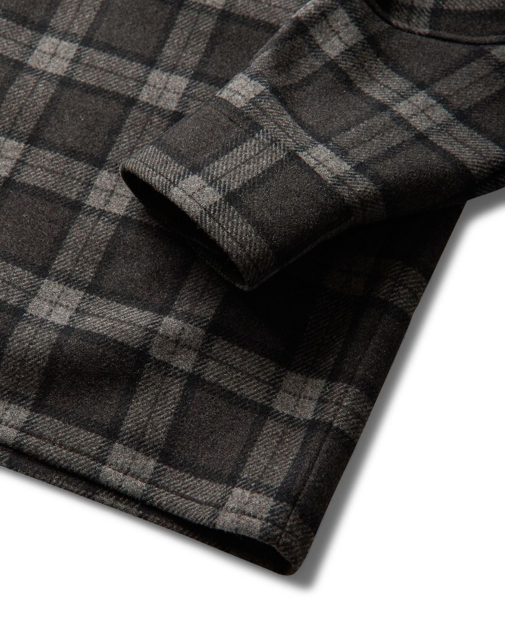 Roa Black Logger Wool Check Long Sleeve Shirt Tops for men
