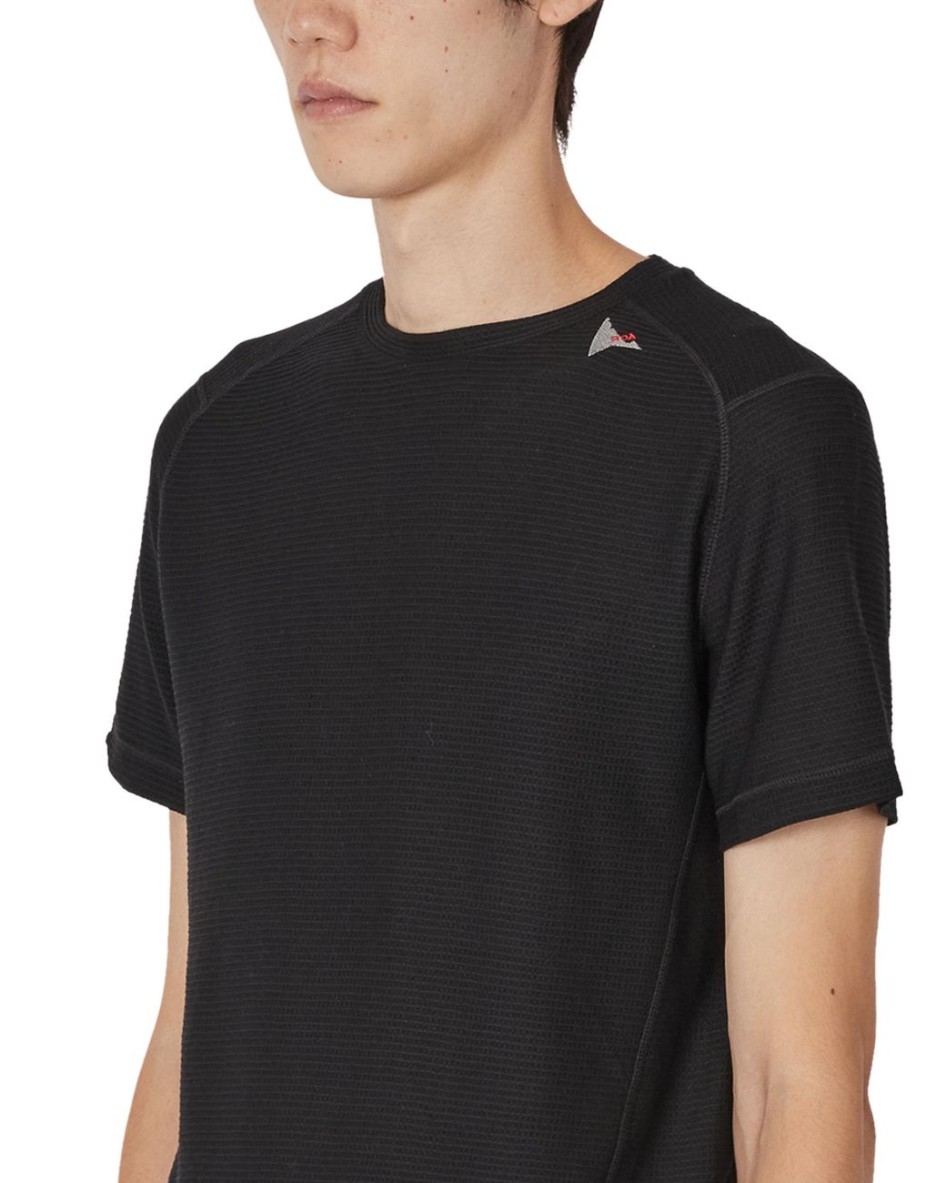 Roa Black Ashi Wool Tencel Baselayer Short Sleeve Tops for men