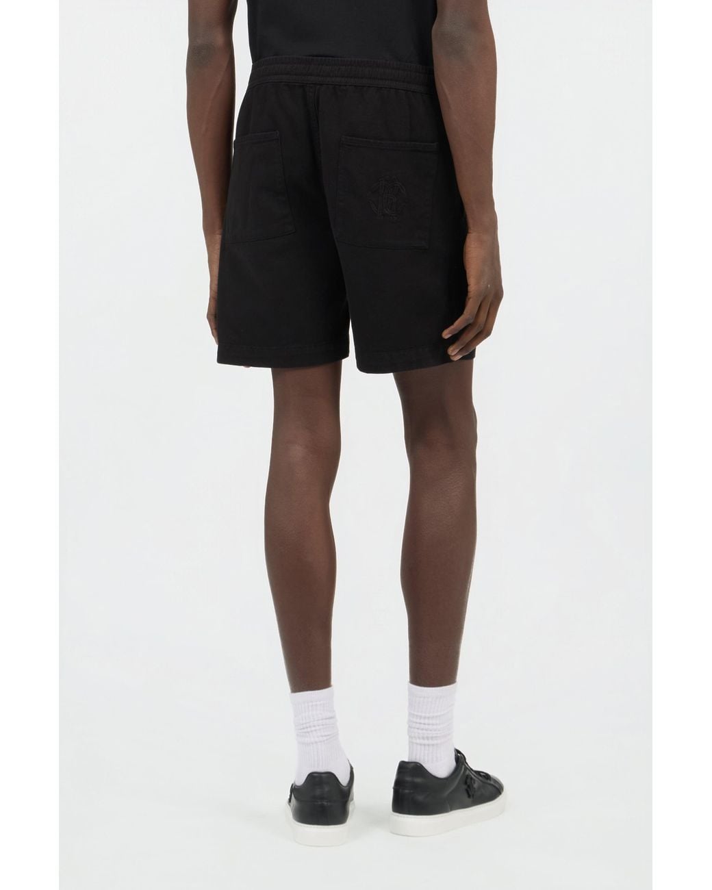 Roberto Cavalli Black Cotton Bermuda Shorts for men