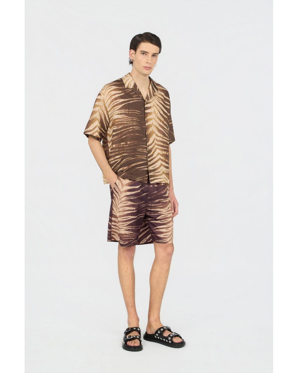 Roberto Cavalli Multicolor Natural Barb Print Shirt for men