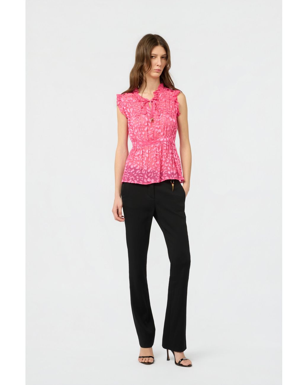 Roberto Cavalli Pink Tone-On-Tone Leopard Shirt
