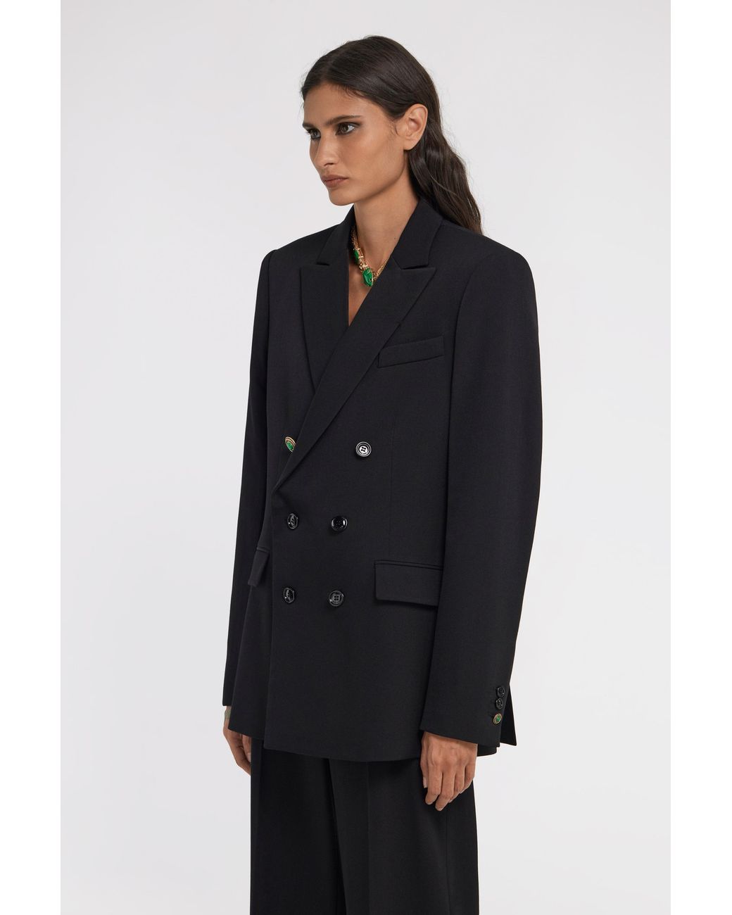 Roberto Cavalli Black Double-Breasted Blazer