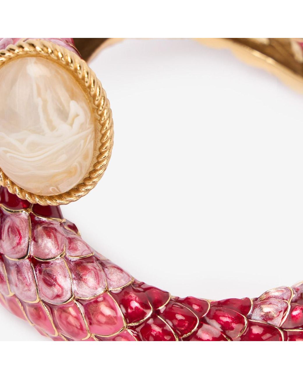 Roberto Cavalli Pink Enameled Scales Wrap Bracelet