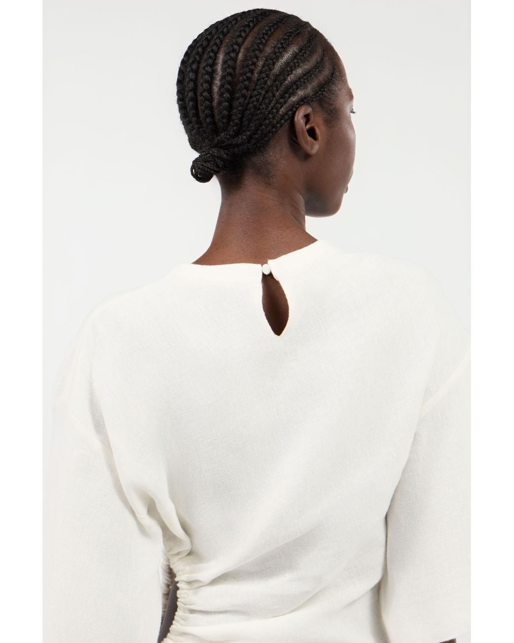 Roberto Cavalli White Abstract Print On Silk Viscose Devore Dress