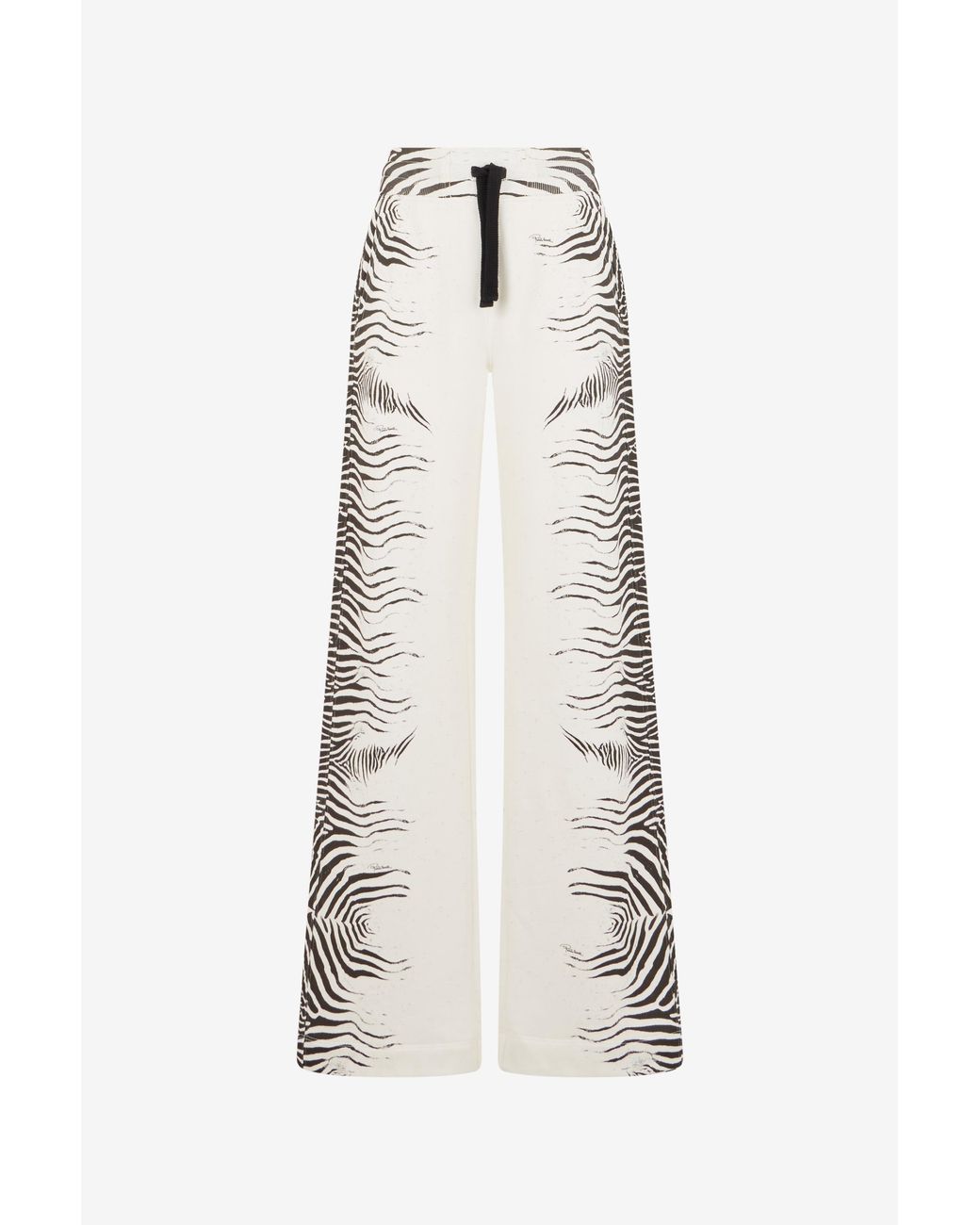 Roberto Cavalli White Zebra Print Trousers
