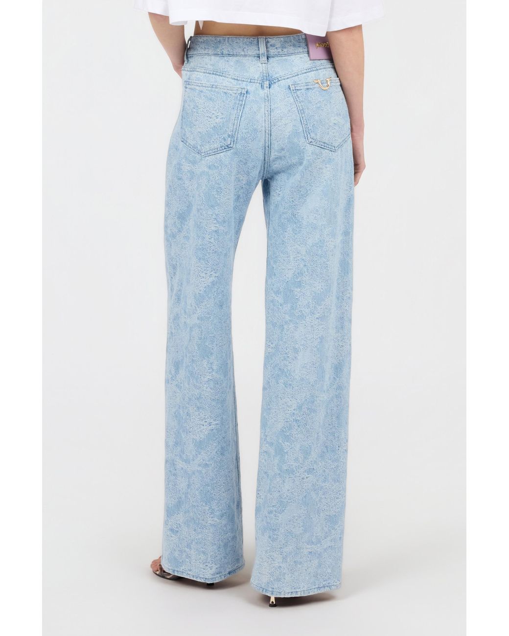 Roberto Cavalli Blue Wide-Leg Denim Trousers