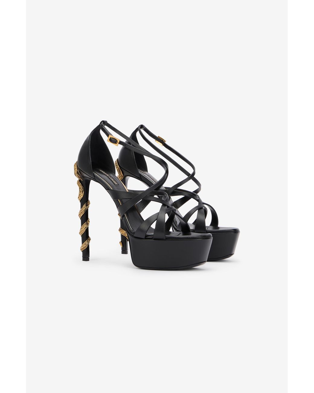 Roberto Cavalli Multicolor Serpentine Sandals