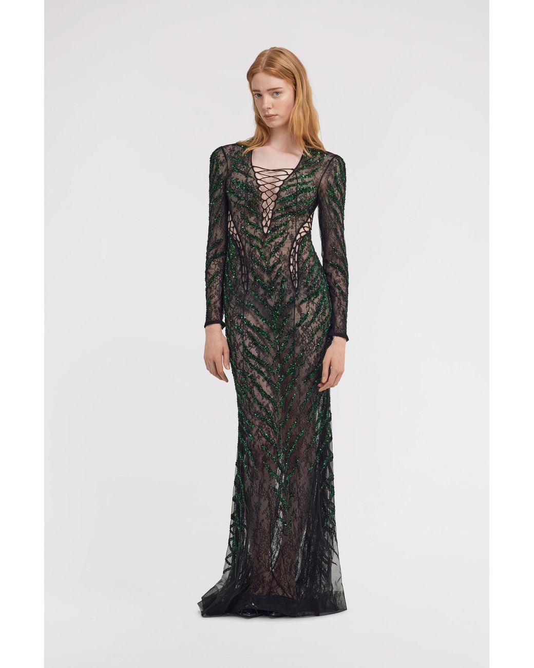 Roberto Cavalli White Lace Maxi Dress