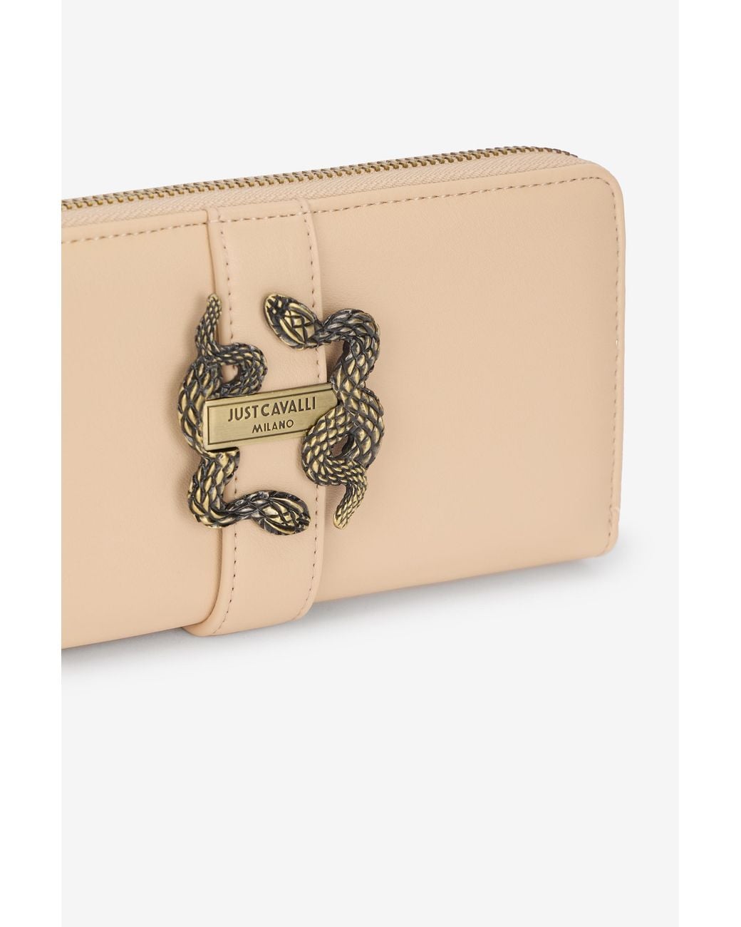 Roberto Cavalli Natural Wallet With Snake Logo