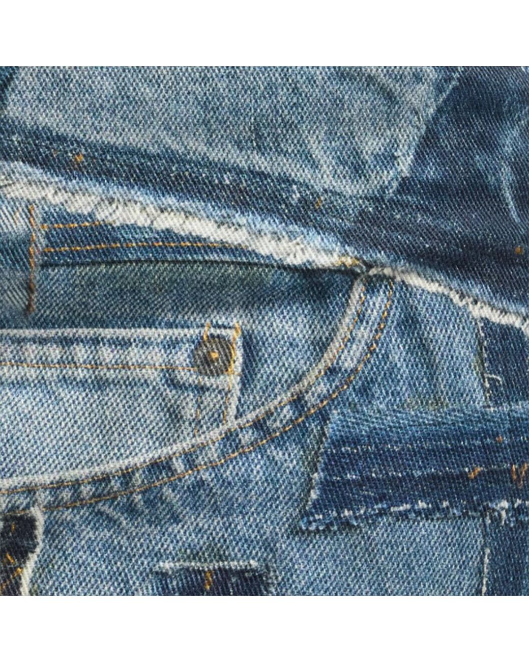 Roberto Cavalli Blue Patchwork Capsule Collection Denim Mini Skirt