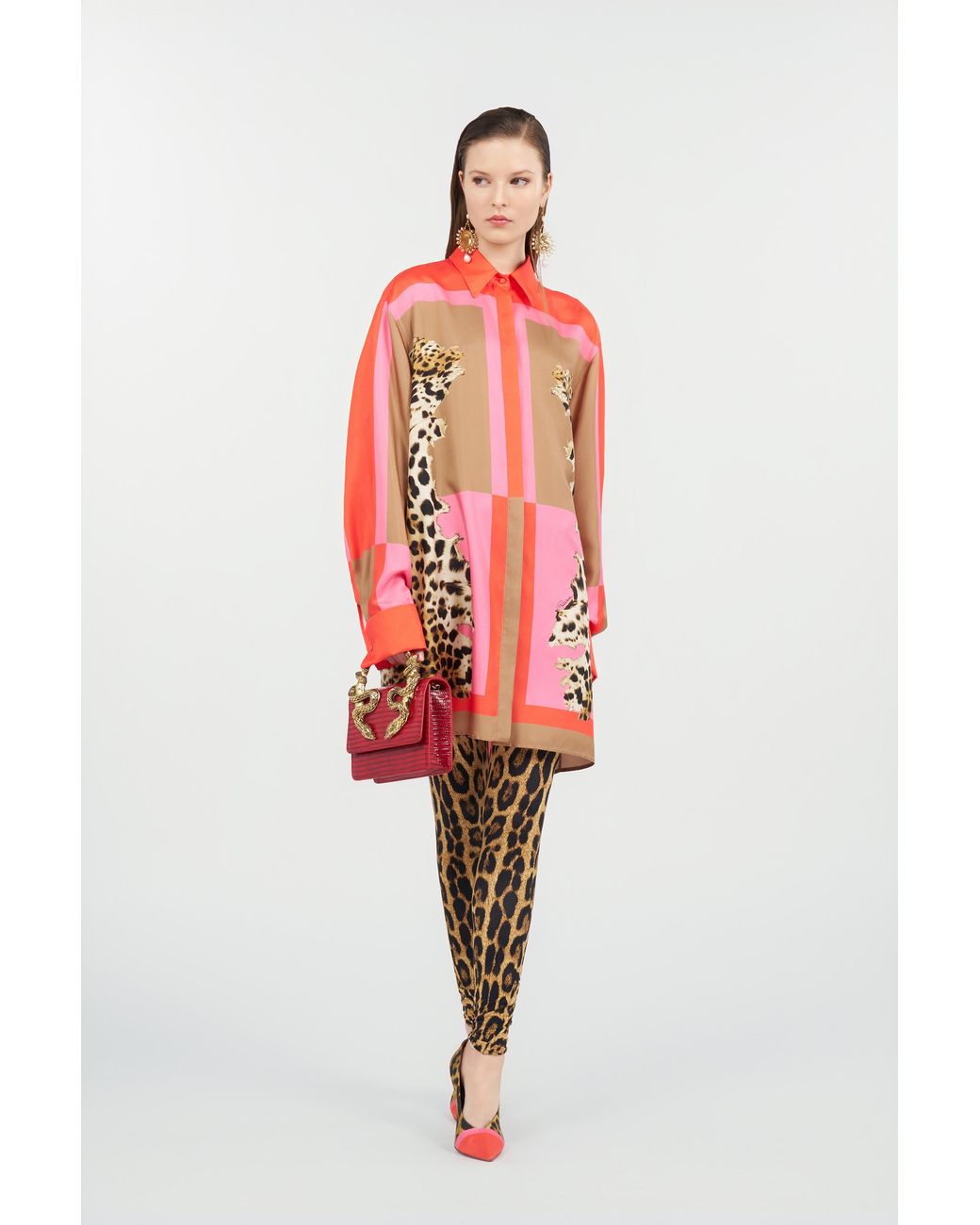 Roberto Cavalli Multicolor Jaguar Print Leggings