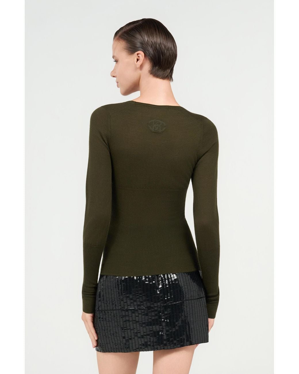 Roberto Cavalli Green Long Sleeve Knit Top