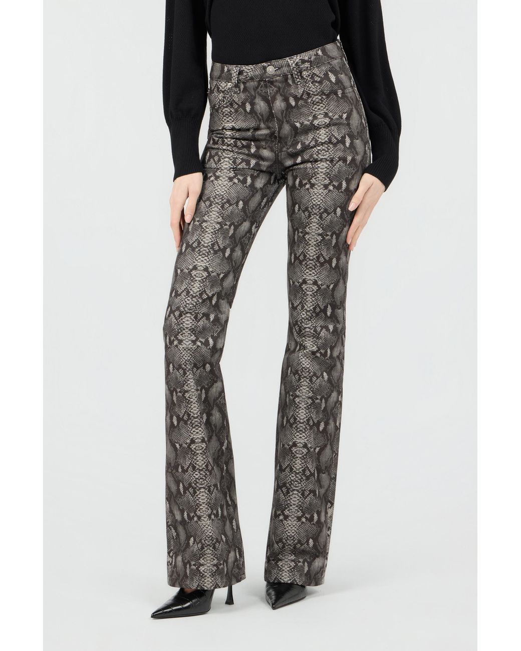 Jeans Stampa Python di Roberto Cavalli in Gray