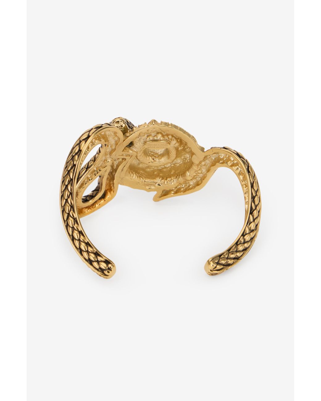 Roberto Cavalli Metallic Inlaid Brass Serpent Bracelet
