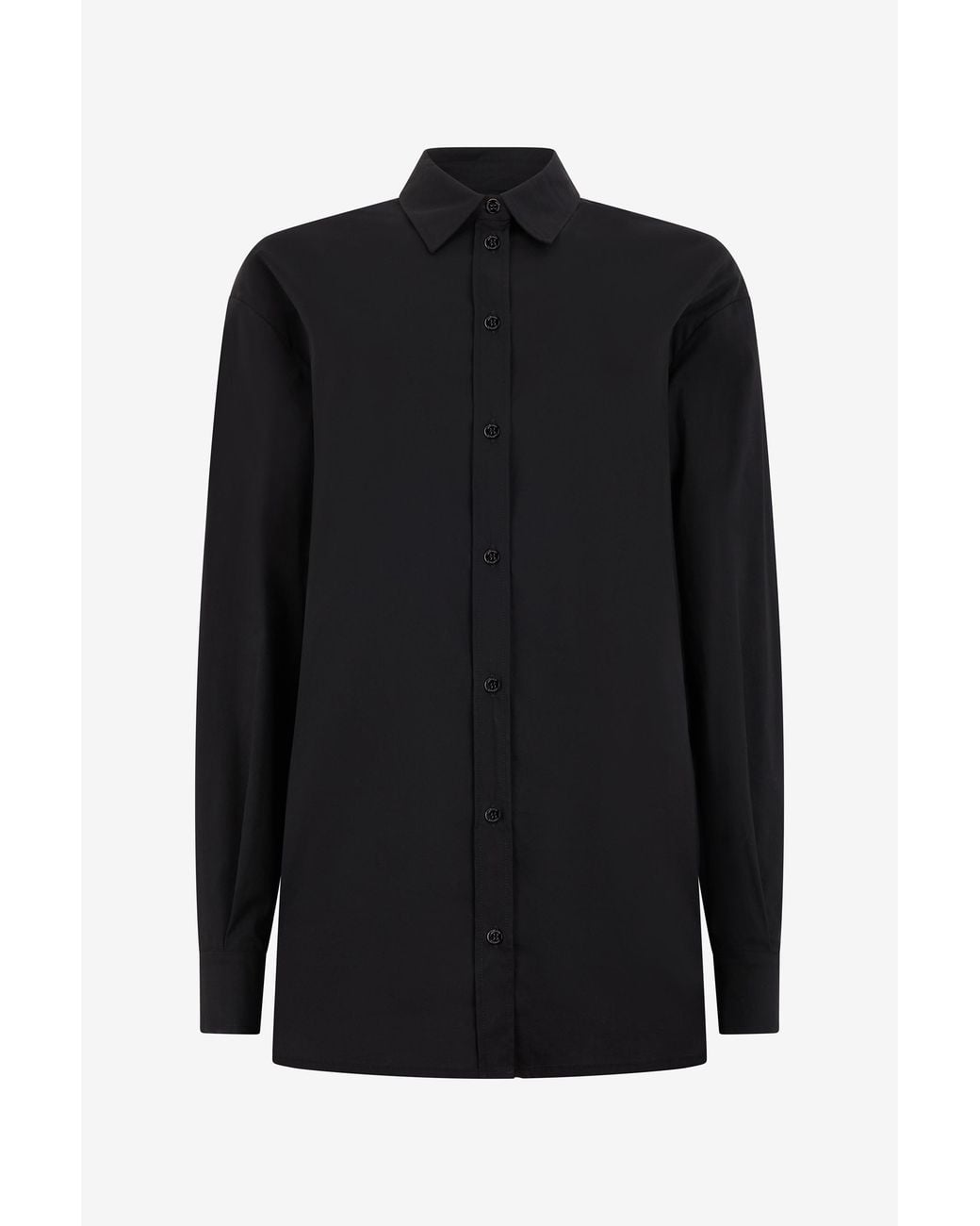 Roberto Cavalli Black Long-Sleeve Solid Color Shirt