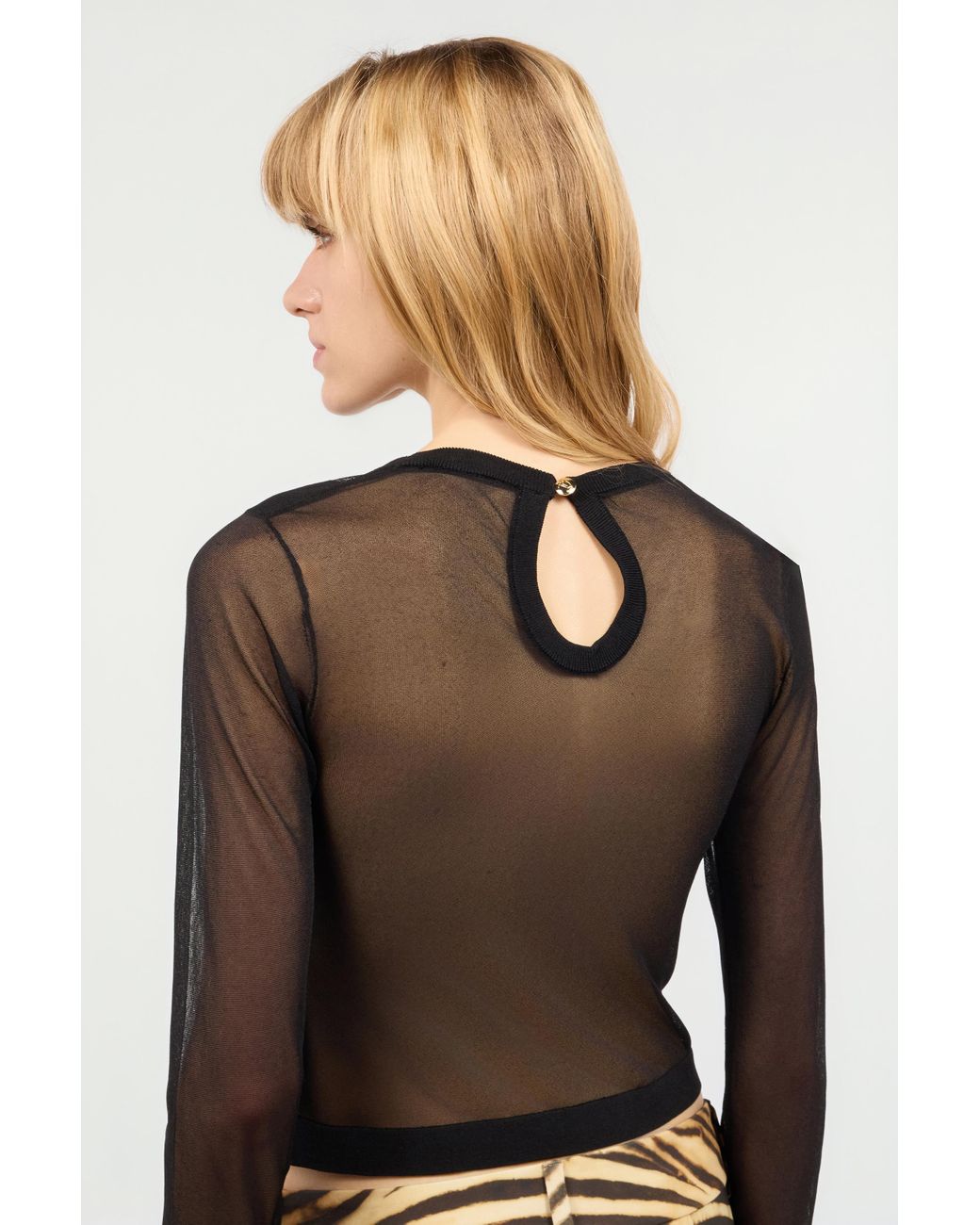 Roberto Cavalli Black See-Through Top