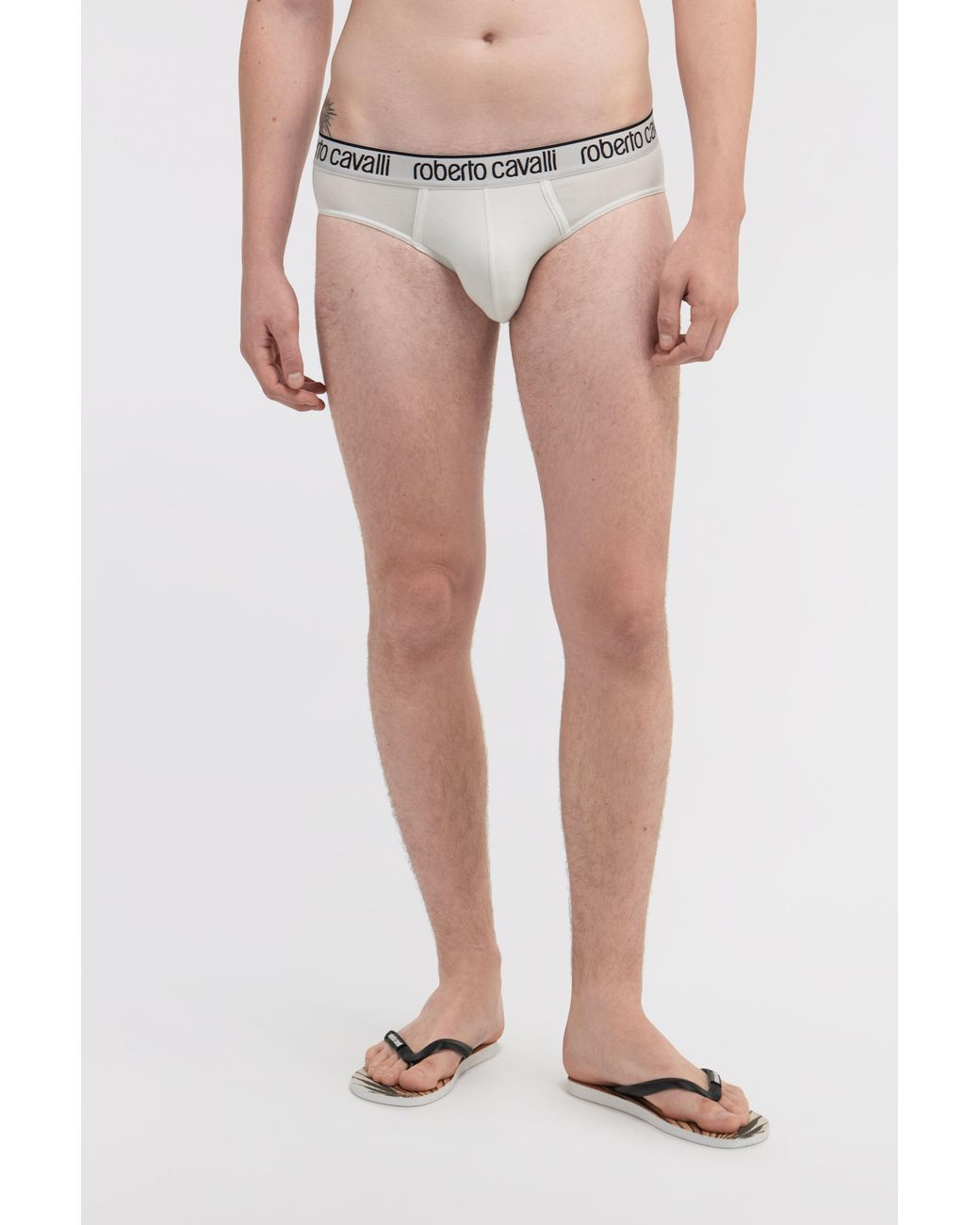 Roberto Cavalli White Logo Briefs for men