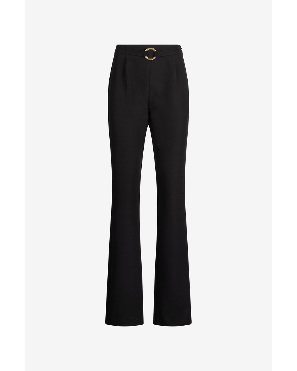 Roberto Cavalli Black Flared Trousers With Buckle