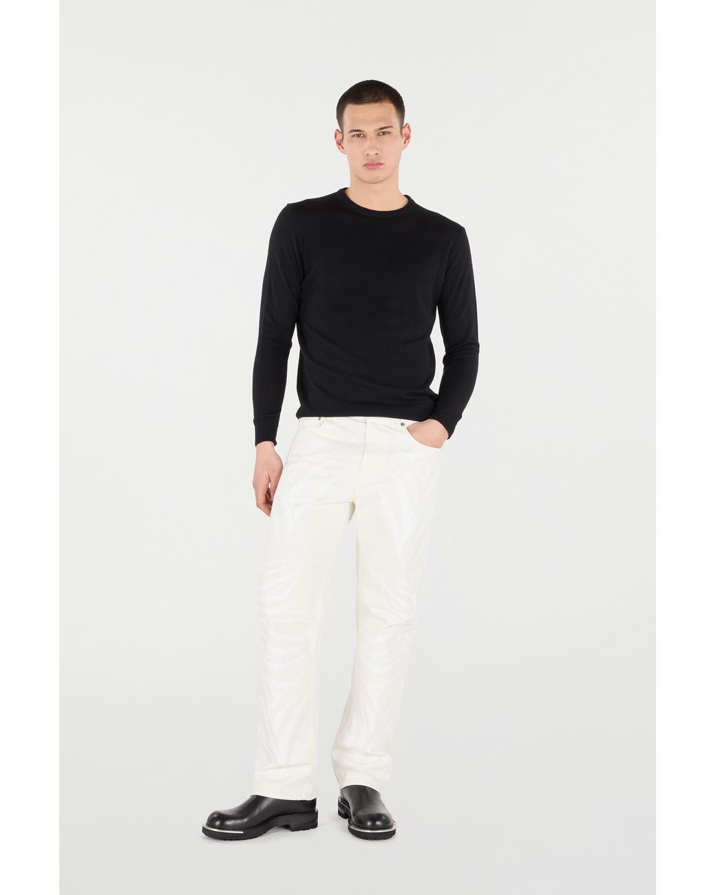 Roberto Cavalli White Printed Five-Pocket Pants for men